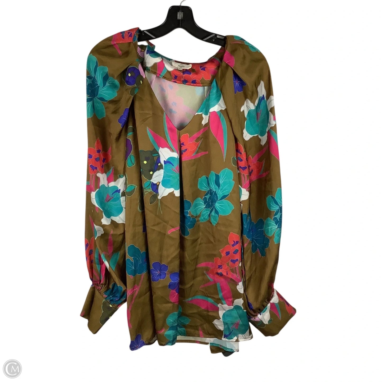 Top Long Sleeve By Entro In Floral Print, Size: 2x