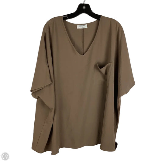 Top Short Sleeve By Zenana In Brown, Size: 1x