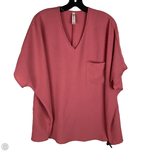 Top Short Sleeve By Zenana In Pink, Size: 1x