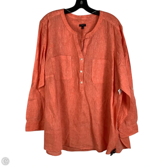 Top Long Sleeve By Talbots In Orange, Size: 3x