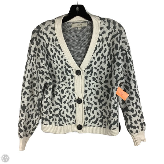 Sweater Cardigan By Loft In Animal Print, Size: Sp