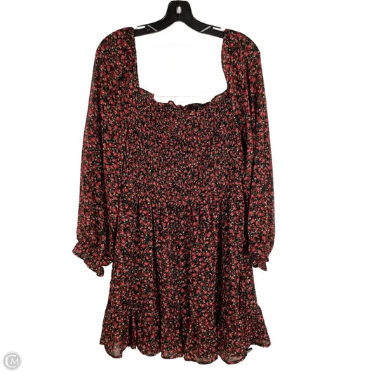 Dress Casual Short By Lily Rose In Floral Print, Size: Xl