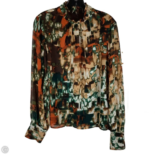 Top Long Sleeve By Calvin Klein In Brown, Size: M