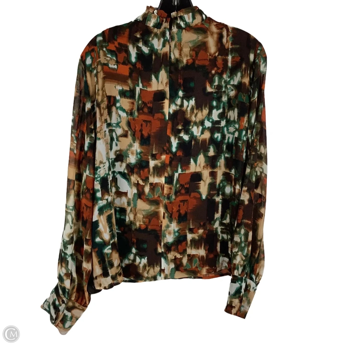 Top Long Sleeve By Calvin Klein In Brown, Size: M