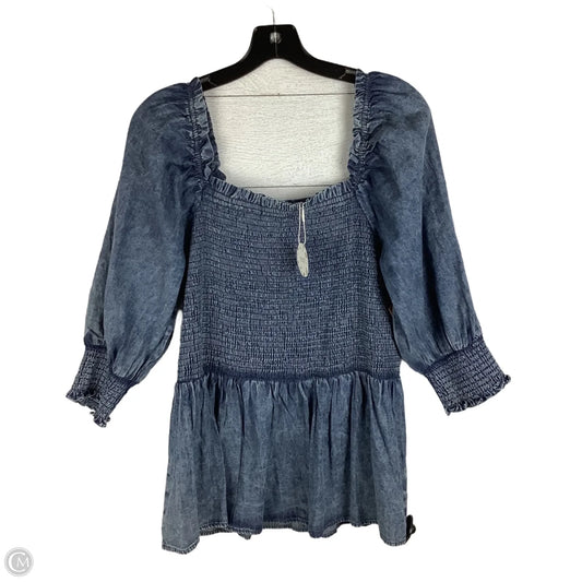 Top Long Sleeve By Oddi In Blue Denim, Size: 2x