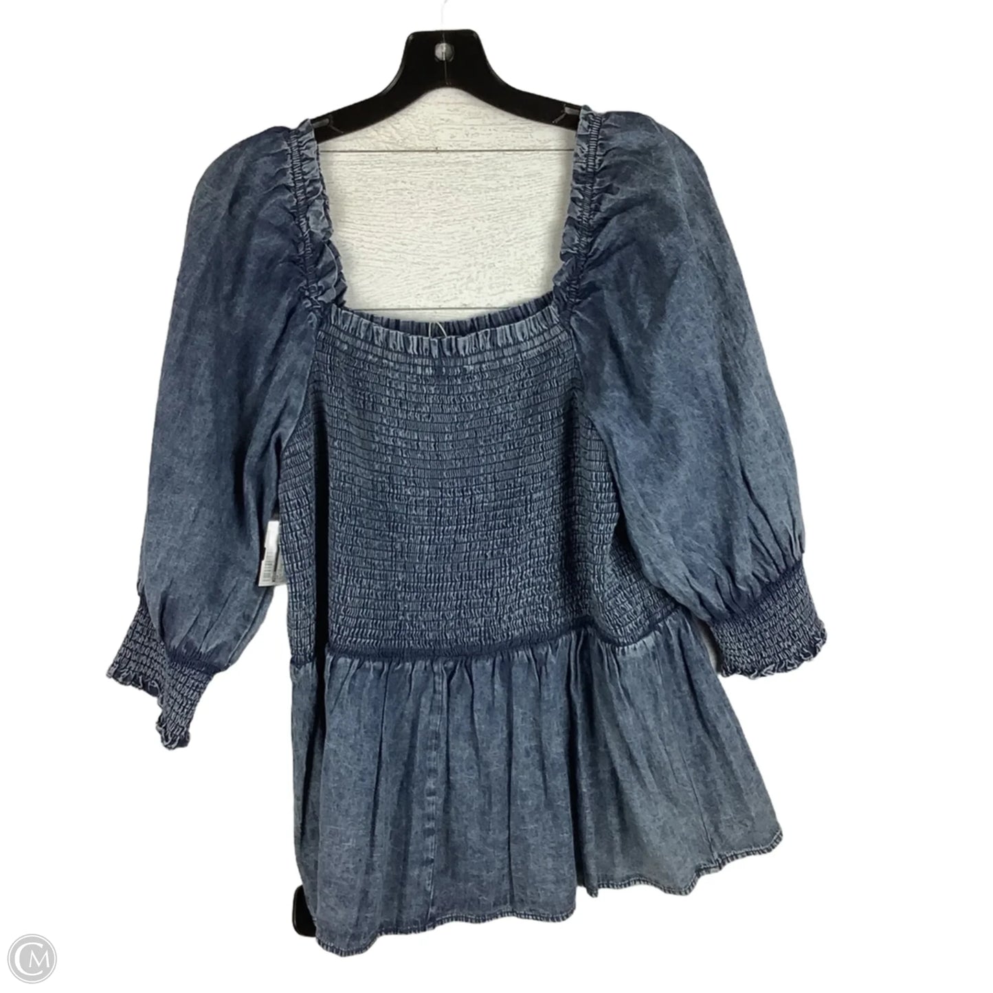 Top Long Sleeve By Oddi In Blue Denim, Size: 2x