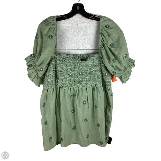 Top Short Sleeve By Chicsoul In Green, Size: 3x