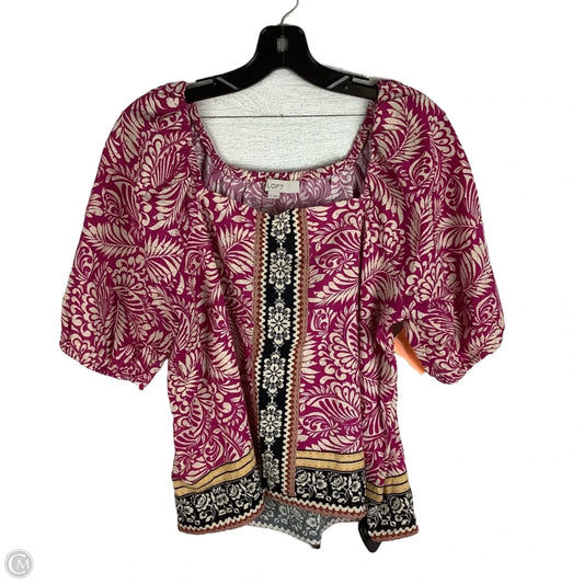 Top Short Sleeve By Loft In Purple, Size: Medium