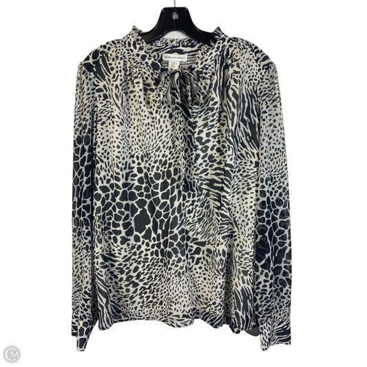 Top Long Sleeve By Cupcakes And Cashmere In Animal Print, Size: Xl
