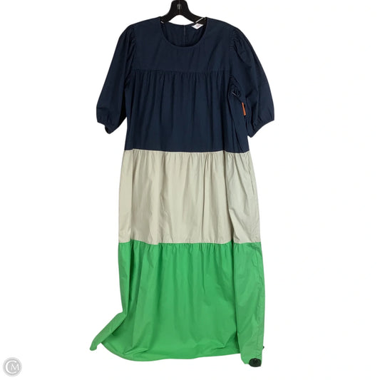Dress Casual Midi By Cmc In Blue & Green, Size: M