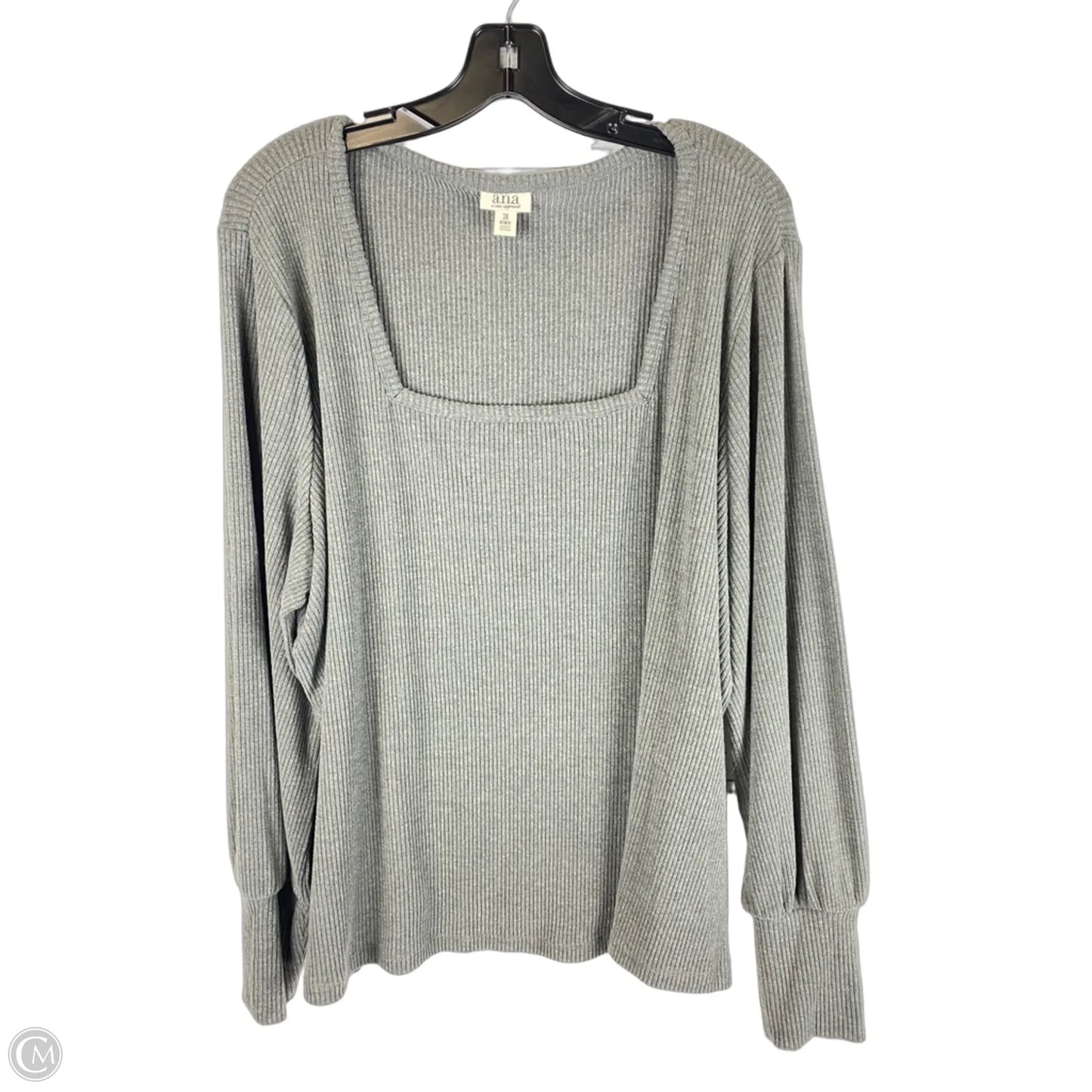Top Long Sleeve By Ana In Grey, Size: 3x