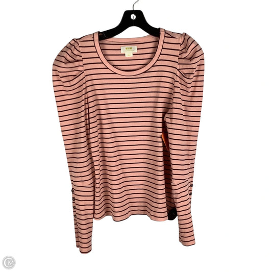 Top Long Sleeve By Maeve In Striped Pattern, Size: L