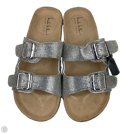 Sandals Flats By Nicole By Nicole Miller In Silver, Size: 7.5