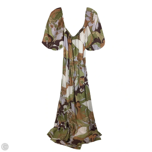 Dress Party Long By Antik Batik In Green & Purple, Size: M