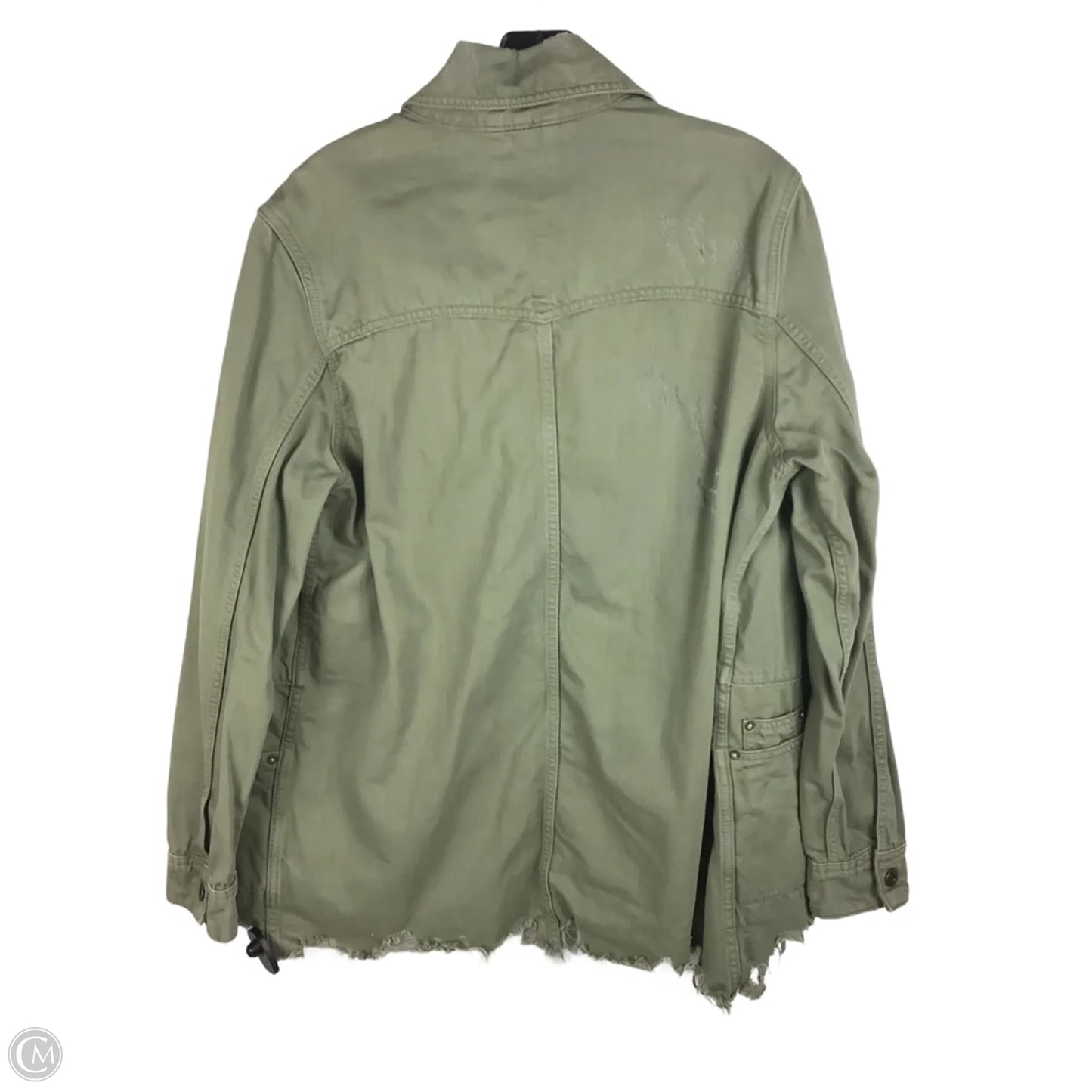 Jacket Denim By Free People In Green Denim, Size: S