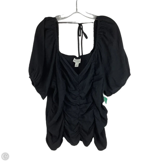 Top Short Sleeve By Ava & Viv In Black, Size: 3x