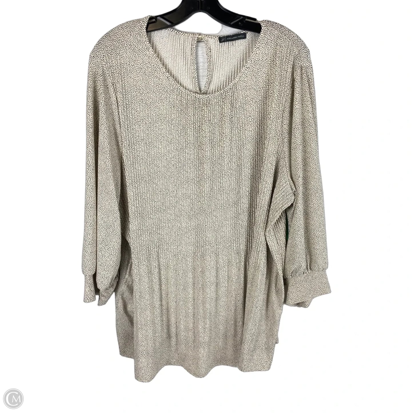 Top Long Sleeve By Adrianna Papell In Cream, Size: 2x
