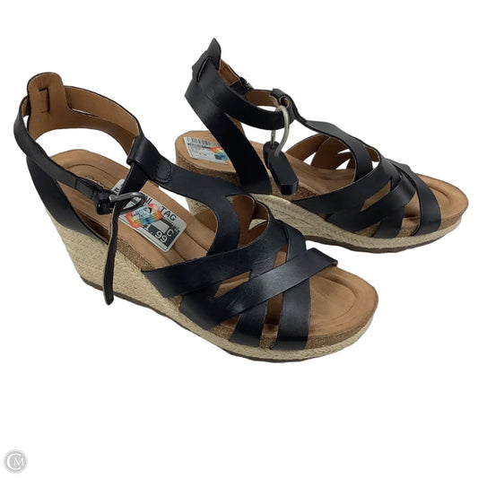 Sandals Heels Wedge By Earth In Black, Size: 8.5