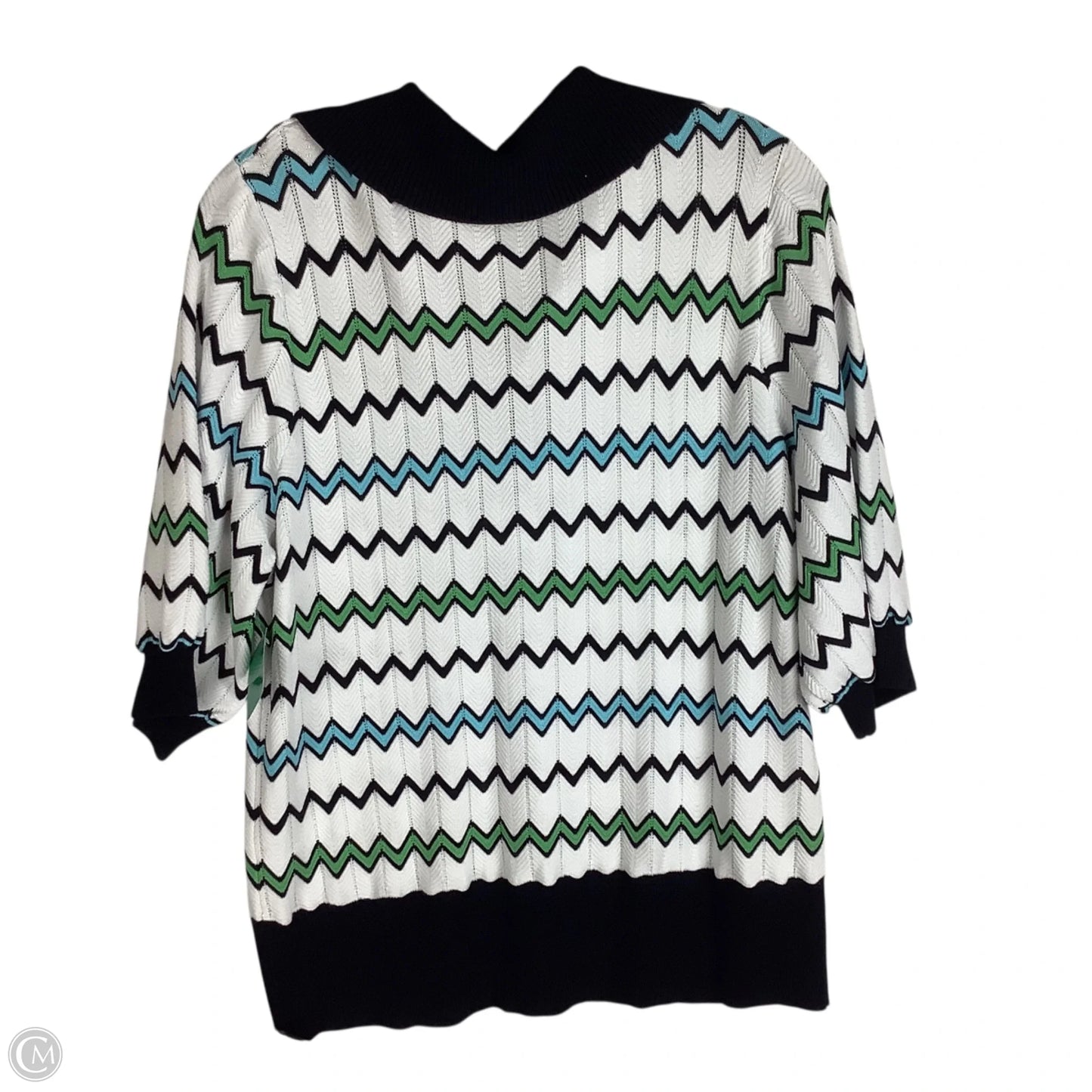 Top Short Sleeve By Talbots In Striped Pattern, Size: L