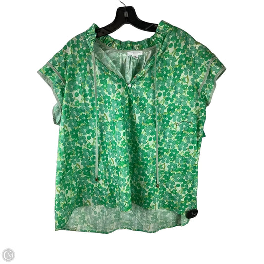 Top Short Sleeve By Chicsoul In Green, Size: 1x