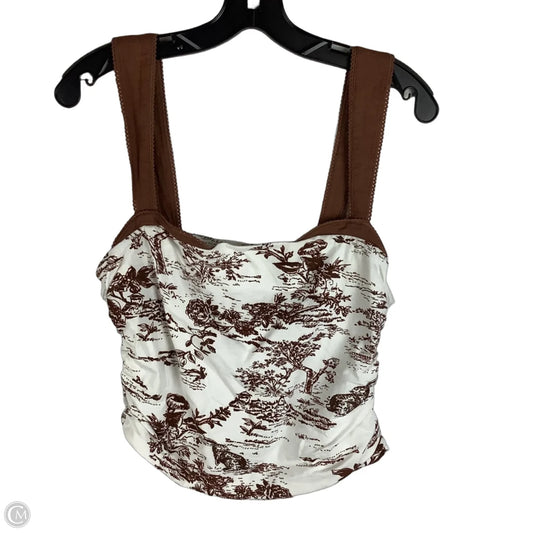 Top Sleeveless By Free People In Brown & White, Size: L