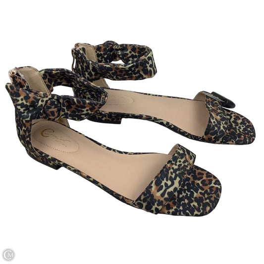 Sandals Flats By Clothes Mentor In Animal Print, Size: 9
