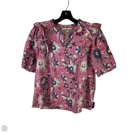 Top Short Sleeve By Loft In Pink, Size: M