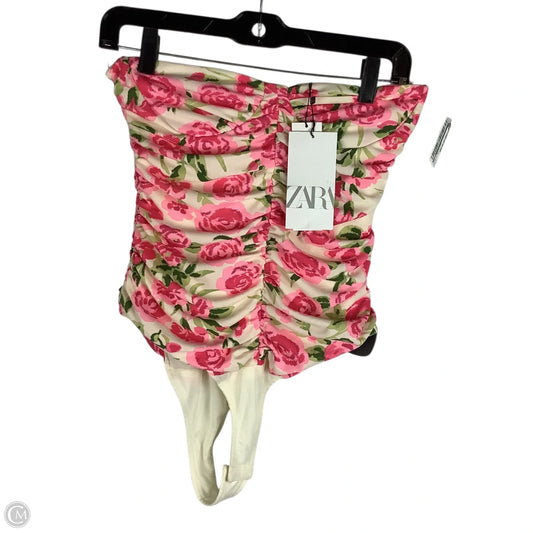 Top Sleeveless By Zara In Floral Print, Size: M