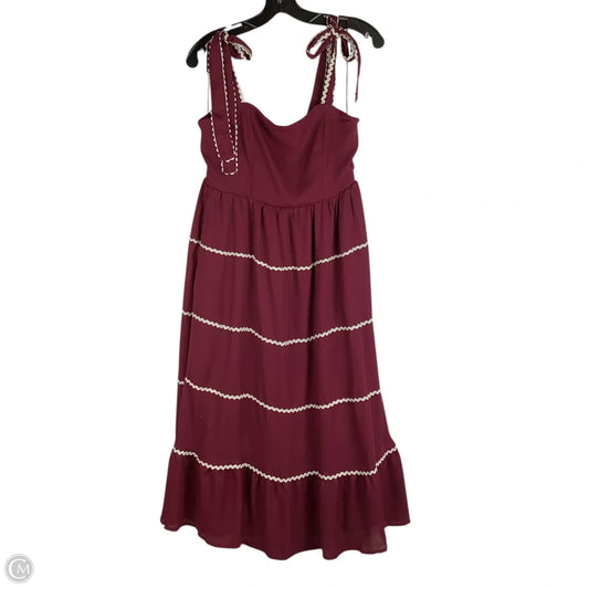 Dress Casual Midi By Tcec In Maroon, Size: M