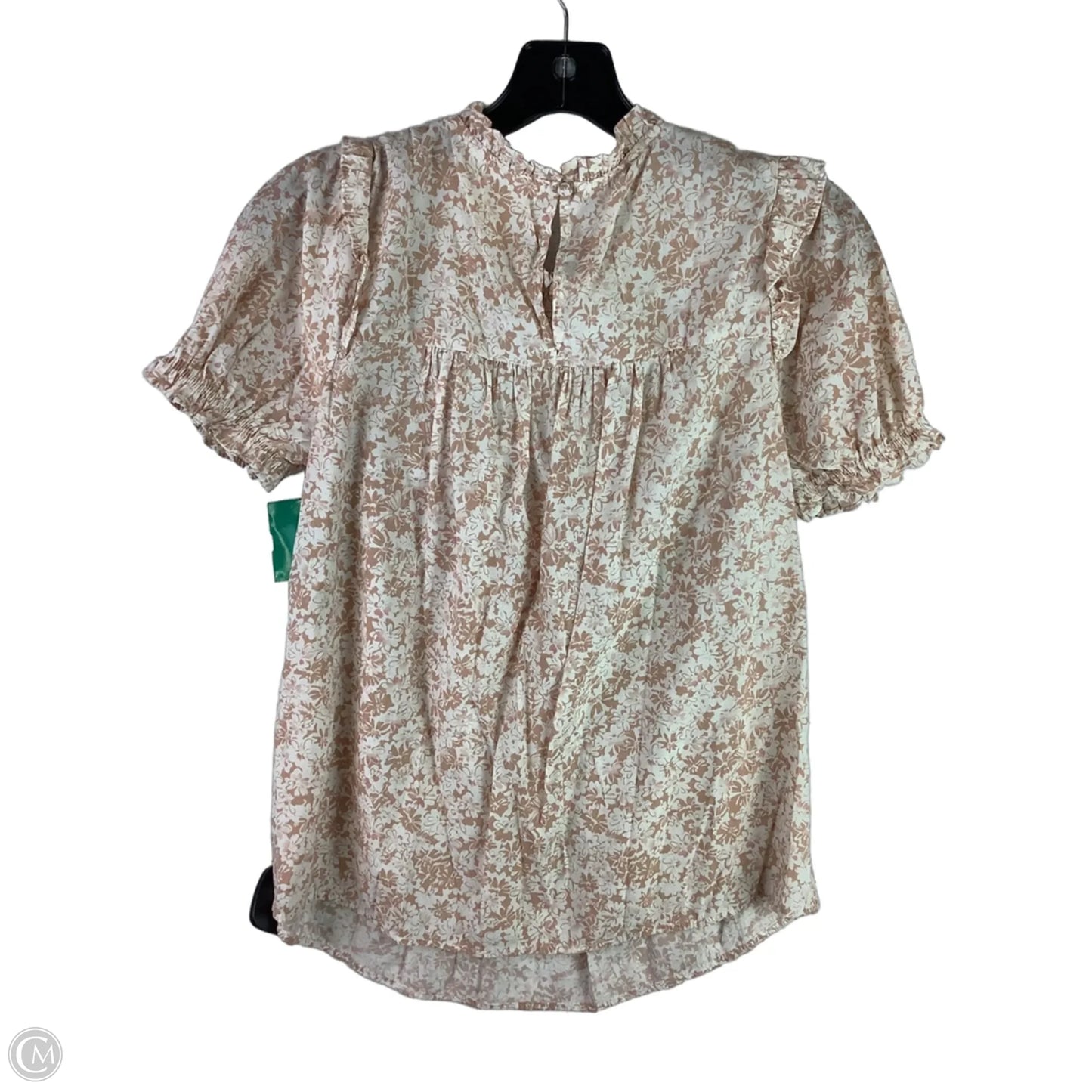 Top Short Sleeve By Blu Pepper In Brown, Size: M