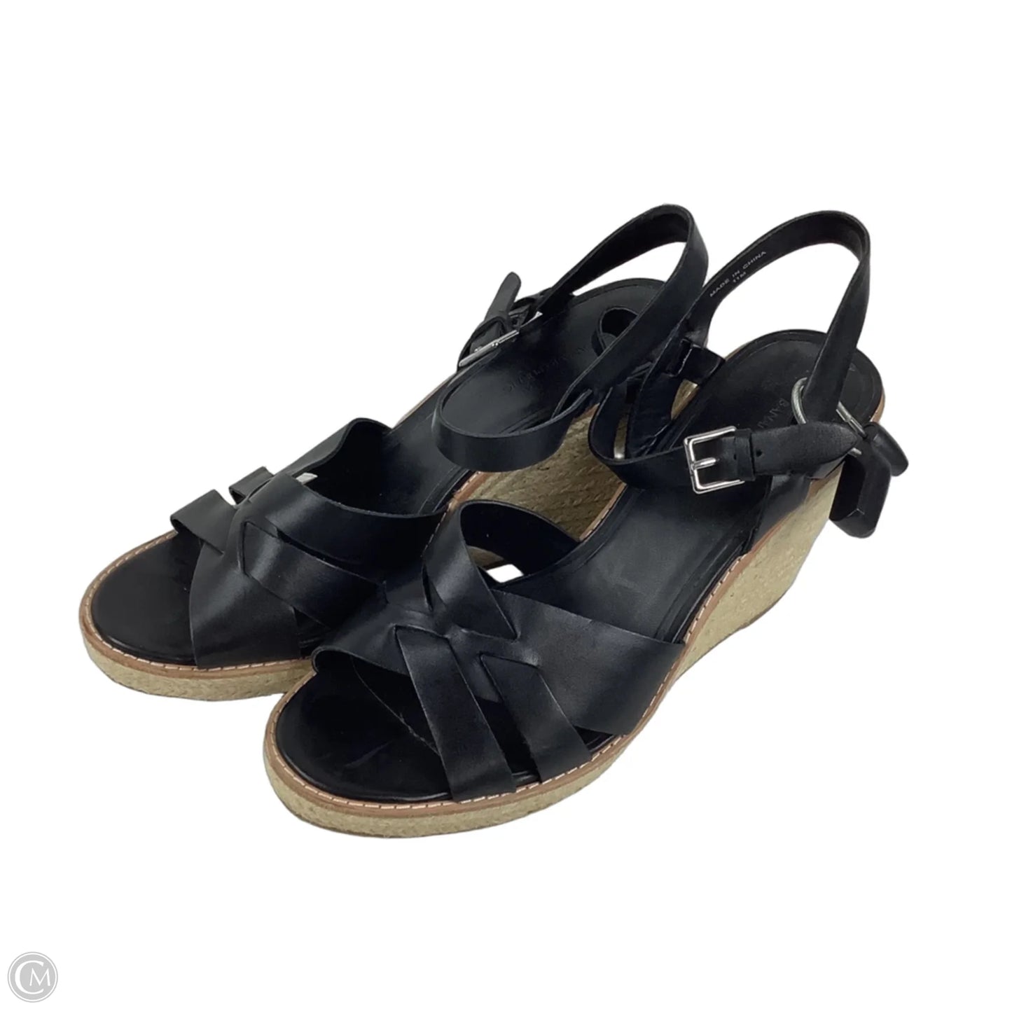 Sandals Heels Wedge By Banana Republic In Black, Size: 11