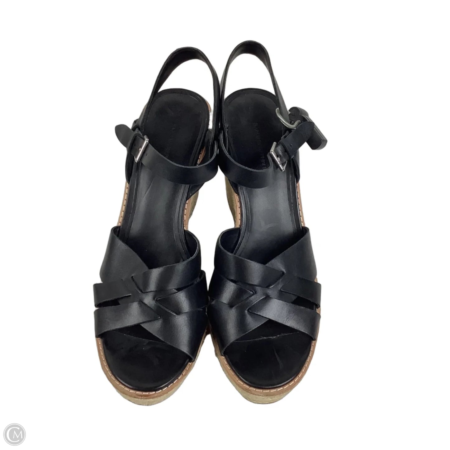 Sandals Heels Wedge By Banana Republic In Black, Size: 11