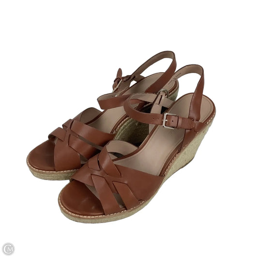 Sandals Heels Wedge By Banana Republic In Brown, Size: 11