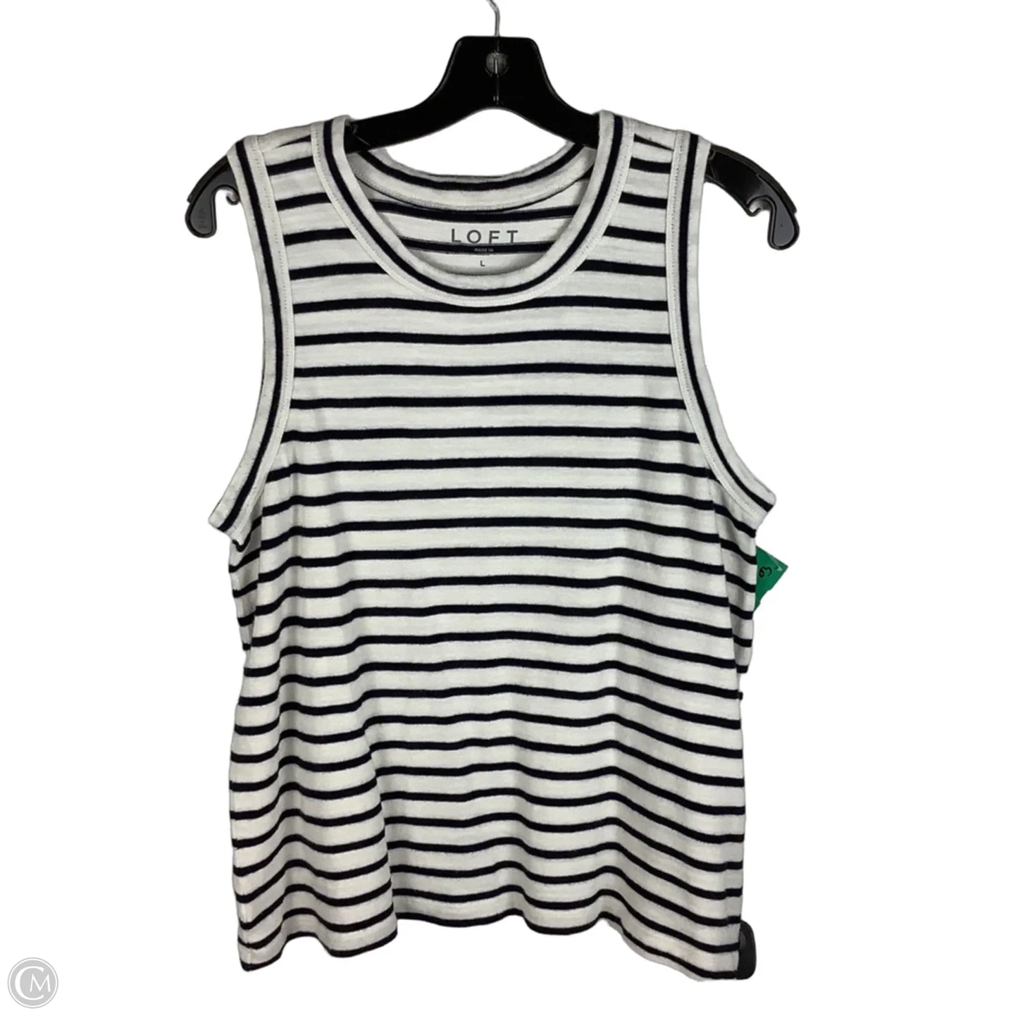 Top Sleeveless Basic By Loft In Striped Pattern, Size: L