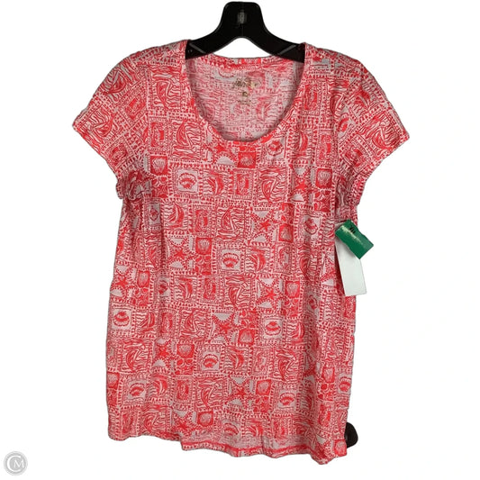 Top Short Sleeve Designer By Lilly Pulitzer In Pink, Size: S