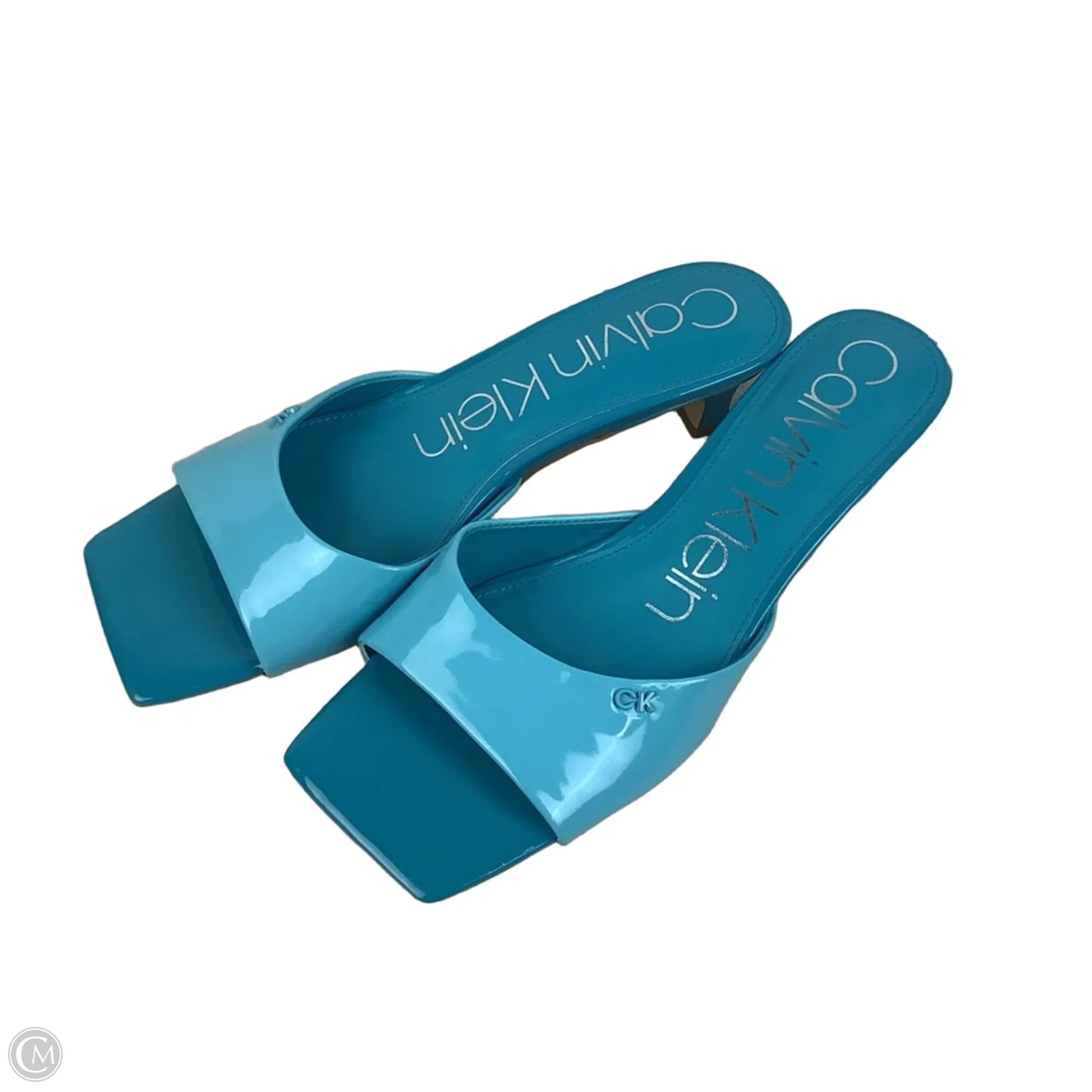 Sandals Heels Kitten By Calvin Klein In Blue, Size: 8