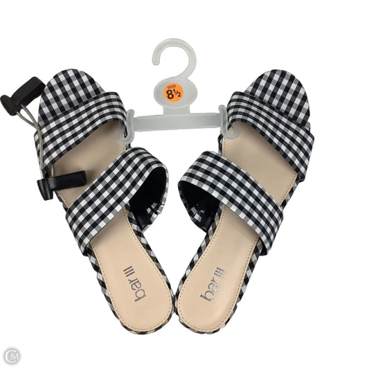 Sandals Flats By Bar Iii In Plaid Pattern, Size: 8.5