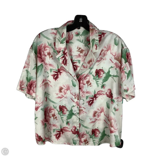 Top Short Sleeve By Express In Floral Print, Size: S