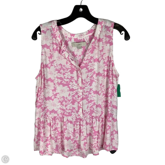 Top Sleeveless By Loft In Pink, Size: S