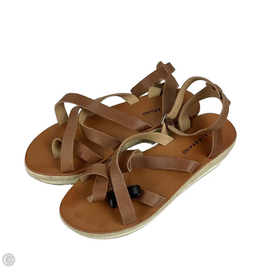 Sandals Heels Platform By Lucky Brand In Tan, Size: 10