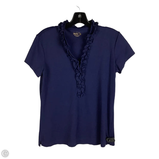 Top Short Sleeve Designer By Lilly Pulitzer In Navy, Size: L