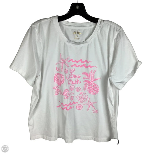 Top Short Sleeve Designer By Lilly Pulitzer In White, Size: Xl
