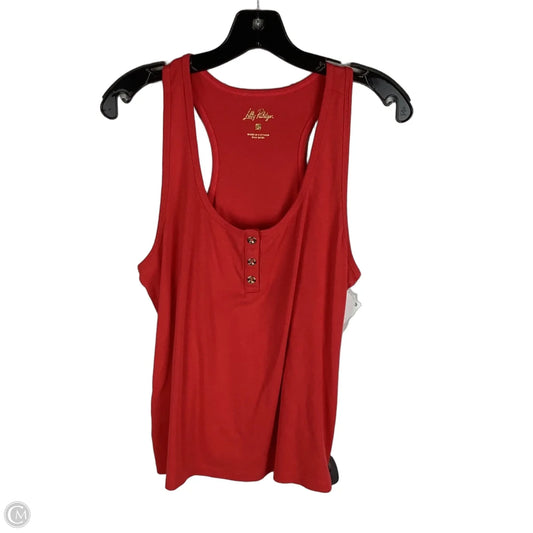Top Sleeveless Designer By Lilly Pulitzer In Red, Size: L