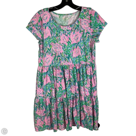 Dress Designer By Lilly Pulitzer In Green & Pink, Size: M
