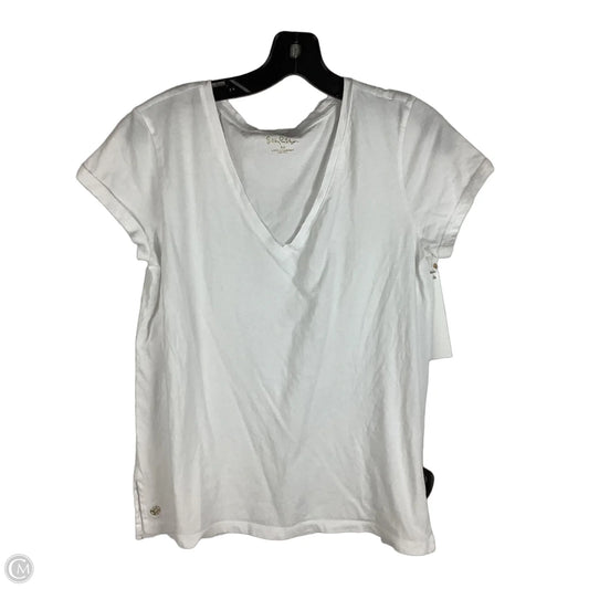 Top Short Sleeve Designer By Lilly Pulitzer In White, Size: M