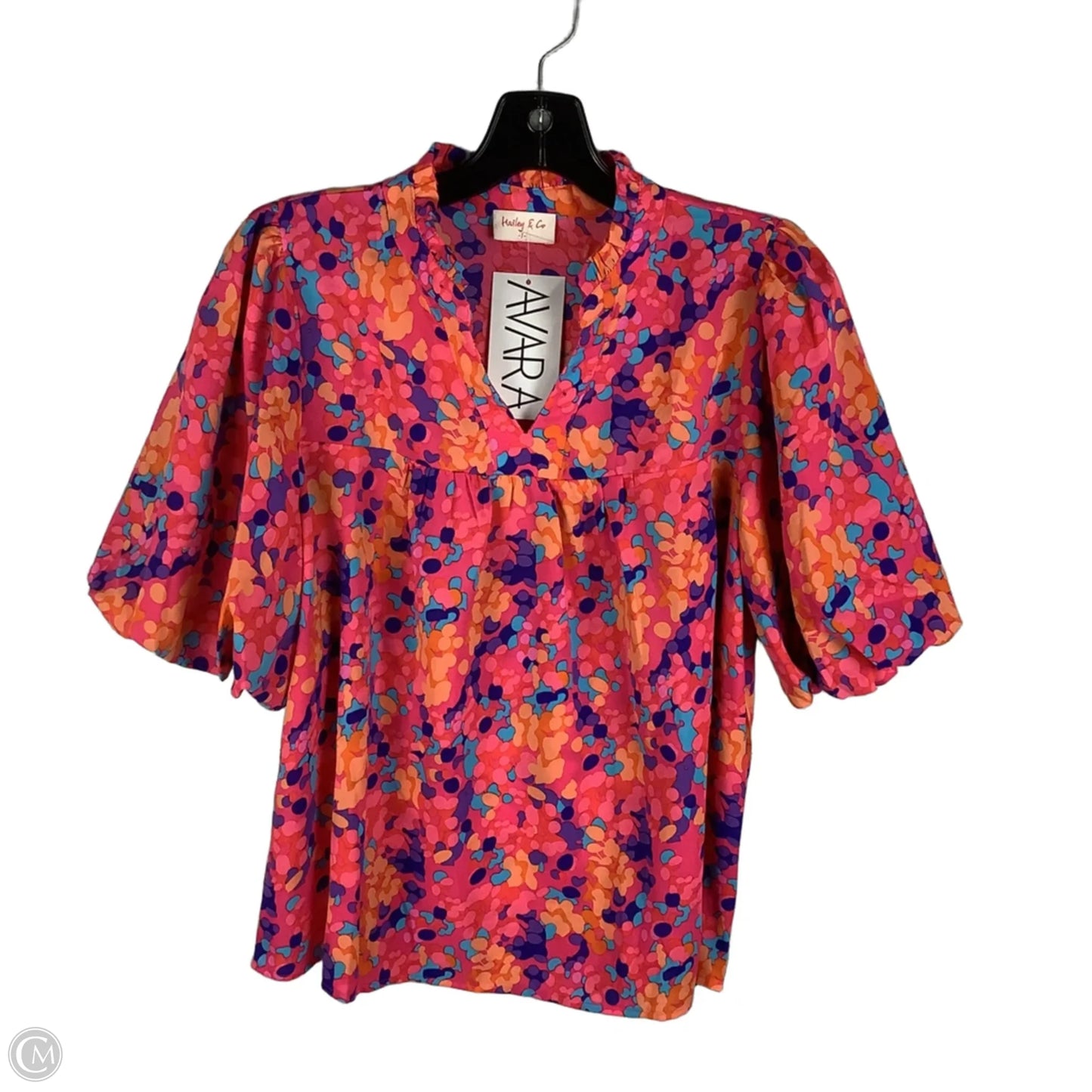 Top Short Sleeve By Hailey & Co In Pink, Size: S