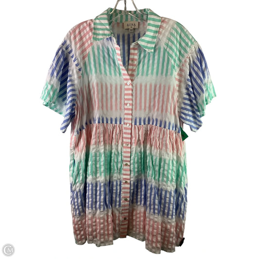 Dress Casual Short By Aura In Striped Pattern, Size: M