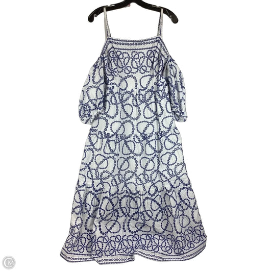 Dress Party Long By Anthropologie In Blue & White, Size: Mp