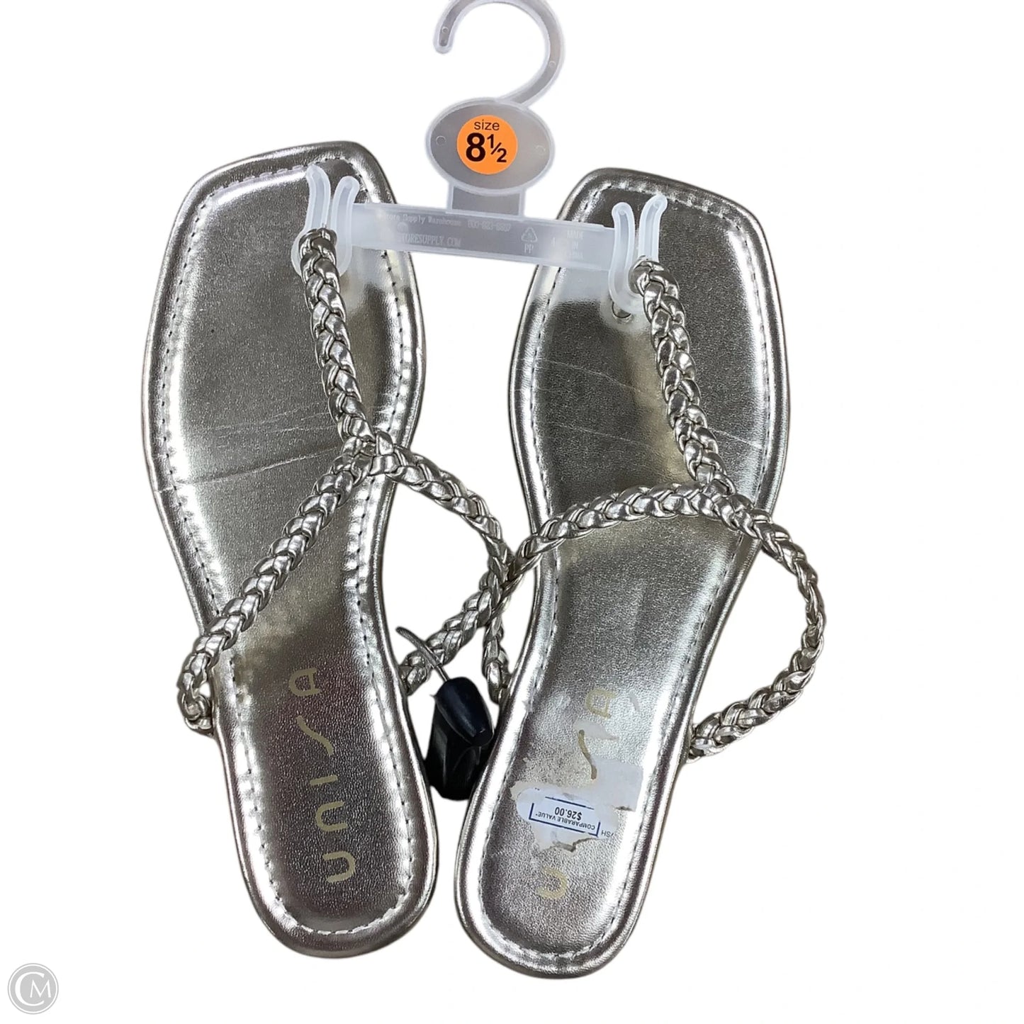 Sandals Flats By Unisa In Silver, Size: 8.5