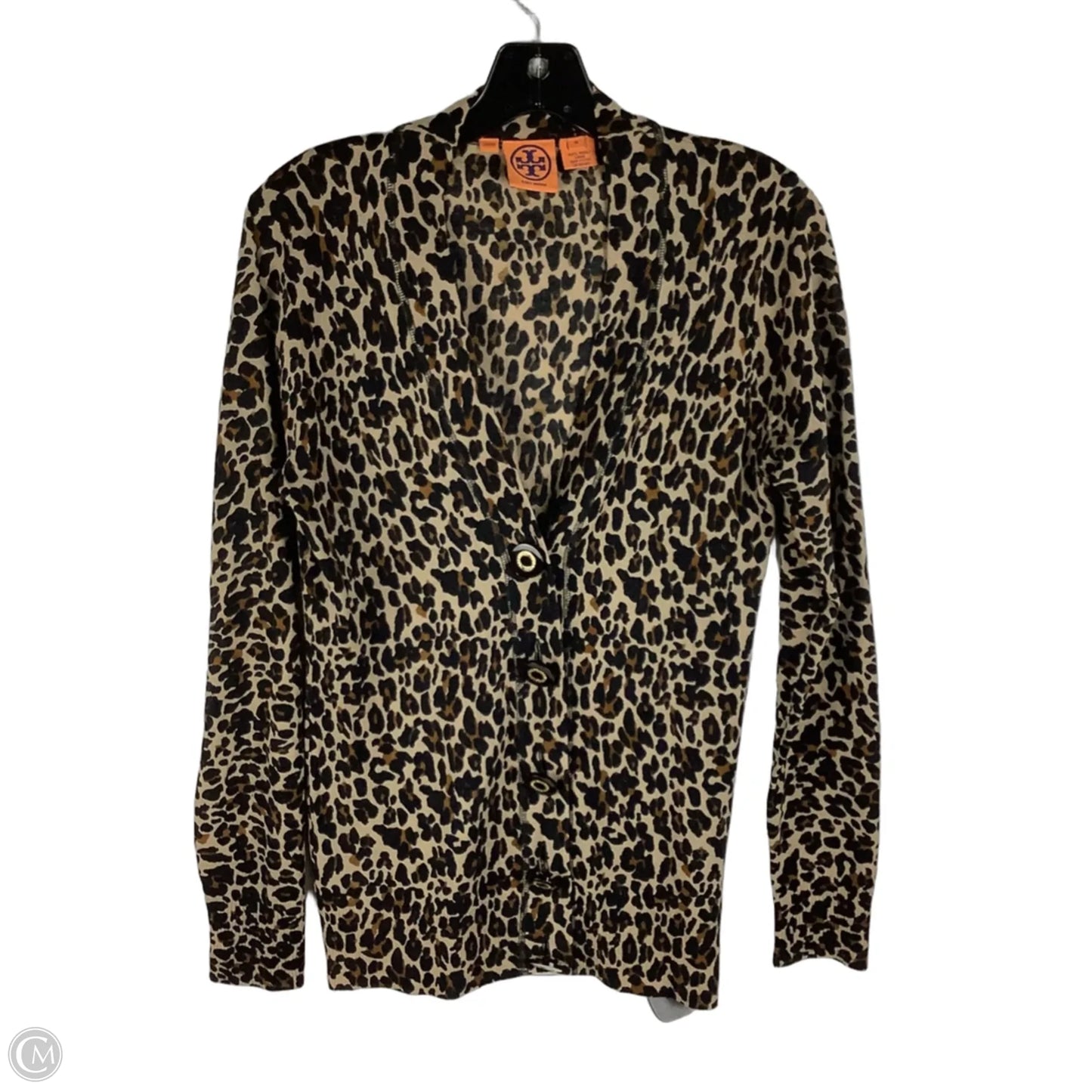 Cardigan Designer By Tory Burch In Animal Print, Size: M